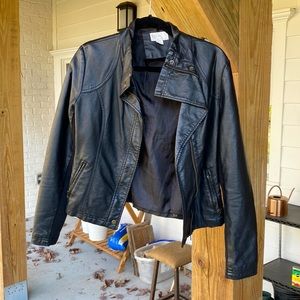 Black faux leather jacket